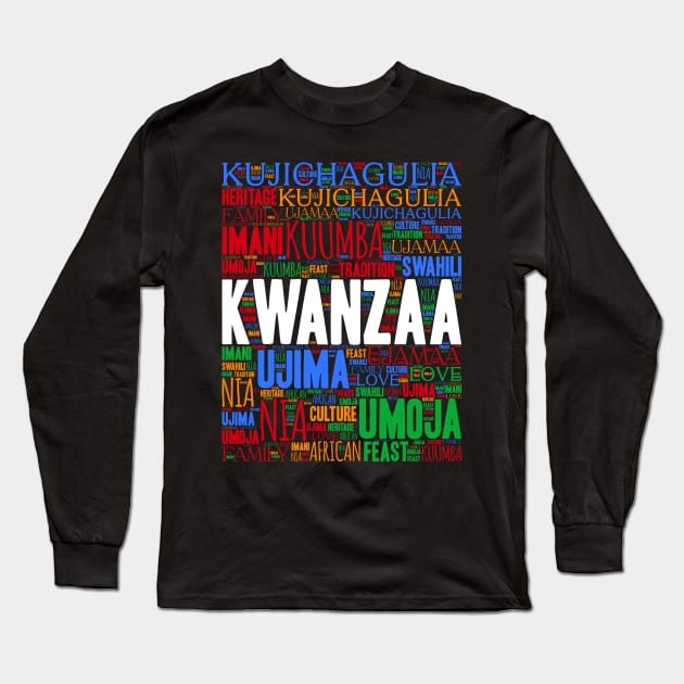 Kwanzaa 7 Principles Celebration Long Sleeve T-Shirt by blackartmattersshop